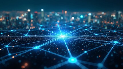 Fototapeta premium Connecting the flux dev network a modern grid of collaborative technology