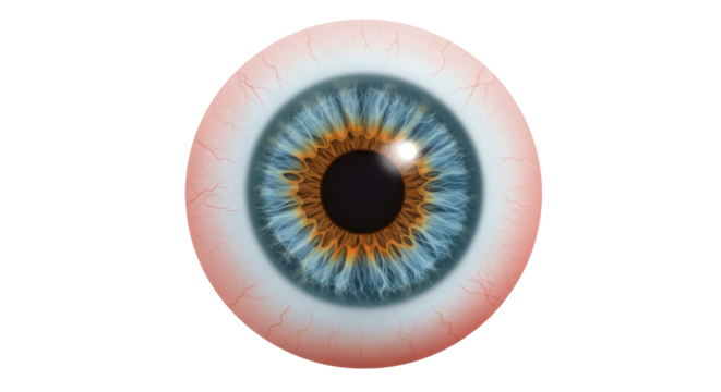 Isolated Human Eye with Colorful Iris