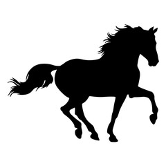 Graceful Galloping Horse Silhouette