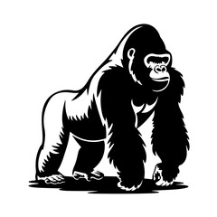 Fototapeta premium Powerful Gorilla Illustration in Bold Monochrome Art