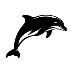 Fototapeta premium Graceful Dolphin Silhouette in Minimalist Art