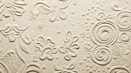 Elegant textured wall design with intricate floral patterns.