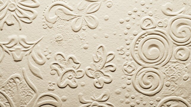Elegant textured wall design with intricate floral patterns.