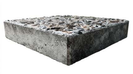 Detailed close-up of a textured concrete slab with stone aggregate.