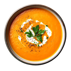 tomato soup bowl with basil in 