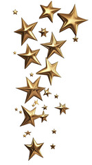 Golden Stars Ornament Isolated Illustration on Transparent Background