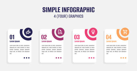 Naklejka premium Modern design template for infographics. Modern infographics options banner. Best infographic. Four color infographic. Infographic with 4 color circles and items. Fpur steps infographic.