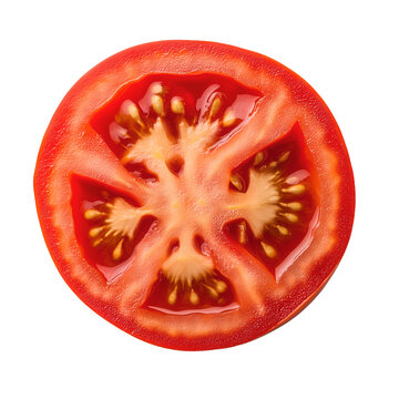 slice of tomato on transparent background