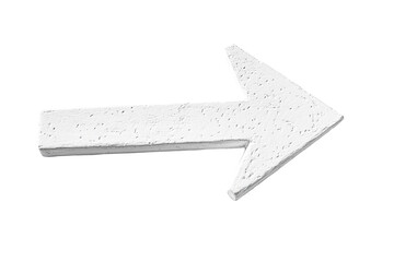 White textured arrow pointing right on transparent background for direction and navigation, simple, clear, graphic design