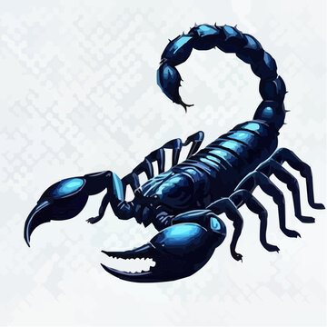 blue scorpion on white background clip art preview