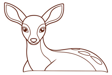 Cute Lying Fawn Outline Vector Illustration For Coloring Books And Creative Design Projects