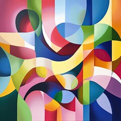 Obraz premium Abstract vibrant color shapes (1)