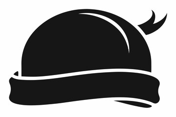 beanie hat rolled up design silhouette vector illustration