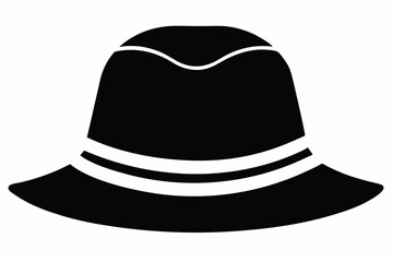 bucket hat design silhouette vector illustration