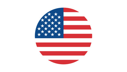 USA flag in a circular design with stars and stripes.