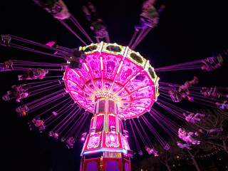 Colorful Swing Carousel Ride at the Fairground