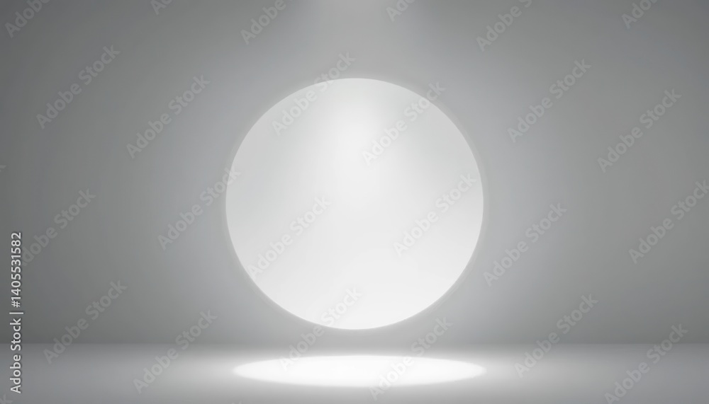 Poster illuminating sphere creation studio setting digital art minimalist environment front view abstract c