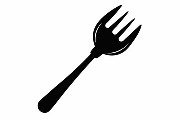 pasta fork utensil silhouette vector illustration