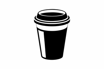 to go coffee cup with lid design silhouette vector