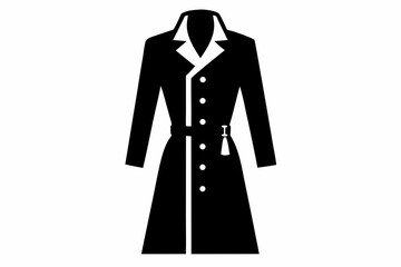 trench coat silhouette vector illustration black