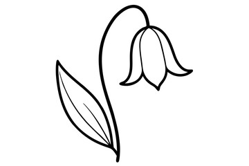 bluebell line art vector illustration