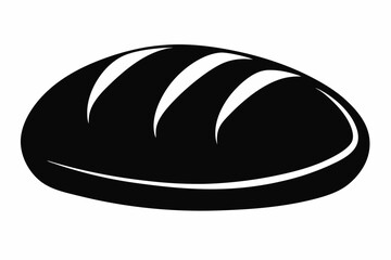 bread loaf silhouette vector black and white with white