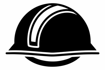 safety helmet silhouette vector black and white with white