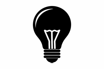 smart light bulb silhouette vector illustration black