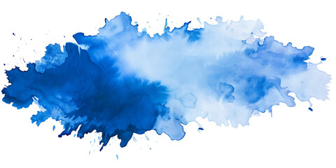 Blue watercolor splashes create an abstract art pattern with ink and paint textures.