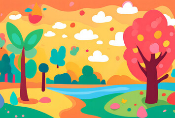 Obraz premium autumn landscape with trees