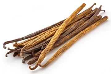dried vanilla isolated on white