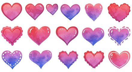 Fototapeta premium Crimson & Lavender Hues of the Heart AI Generated