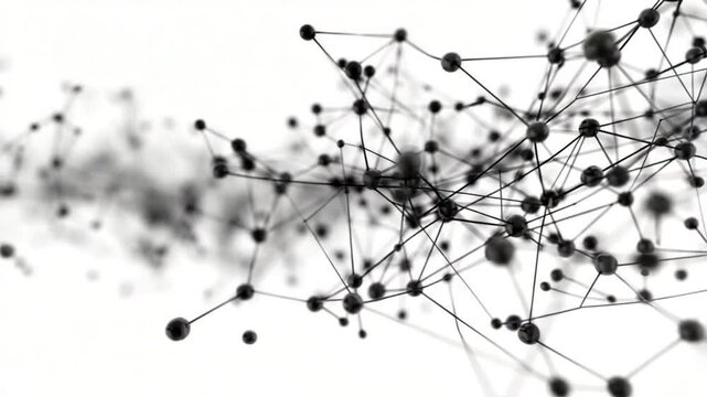 Dynamic Black Triangles and Dots in Motion on White Background Generative AI