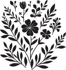 floral vector silhouette illustration  