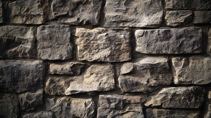Fototapeta premium A close-up of a stone wall with varying shades of gray and brown.