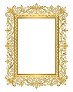 luxury gold border design line rectangle