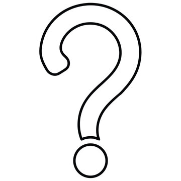 recommend clip art: Question mark flat icon vector Silhouette Line art illustration 