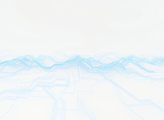 Tech Cityscape with Futuristic Patterns and Digital Landscape