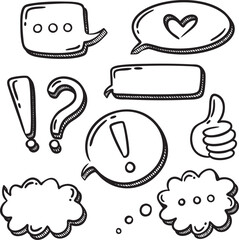 Doodle-Style Hand Drawn Black and White Envelope Illustrations