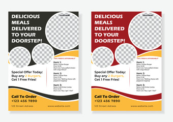 Creative And Aesthetic A4 Food Flyer Layout.