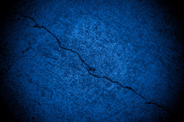 Old wall pattern texture cement blue dark abstract  blue color design are light with black gradient background.