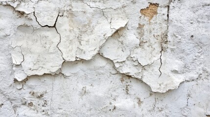 Obraz premium Cracked and Peeling White Wall Texture with Weathered Surface