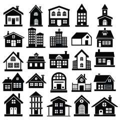church and building set vector	
