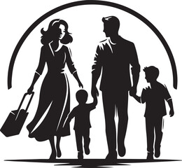 silhouette of family