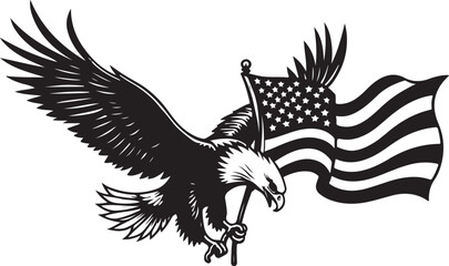 American Flag Eagle SVG | Patriotic USA Bald Eagle Cut File
