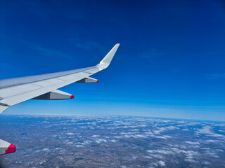 Aerial view of the French countryside from a British Airways flight from Rome to London.