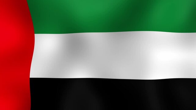 The waving flag of the United Arab Emirates