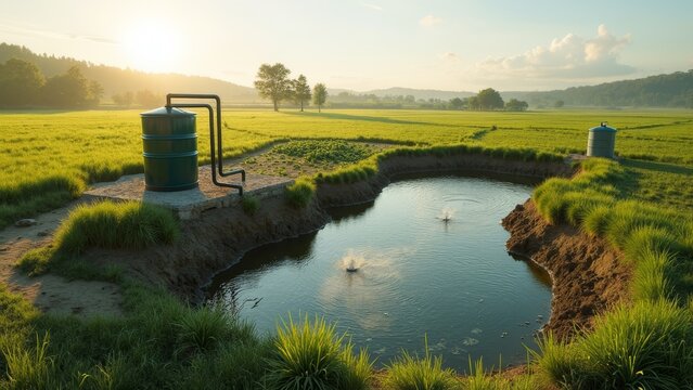 Rural scenery and water conservancy facilities