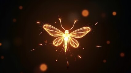 Moths under golden light and shadow