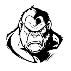 Angry Gorilla Head Mascot Vector Illustration